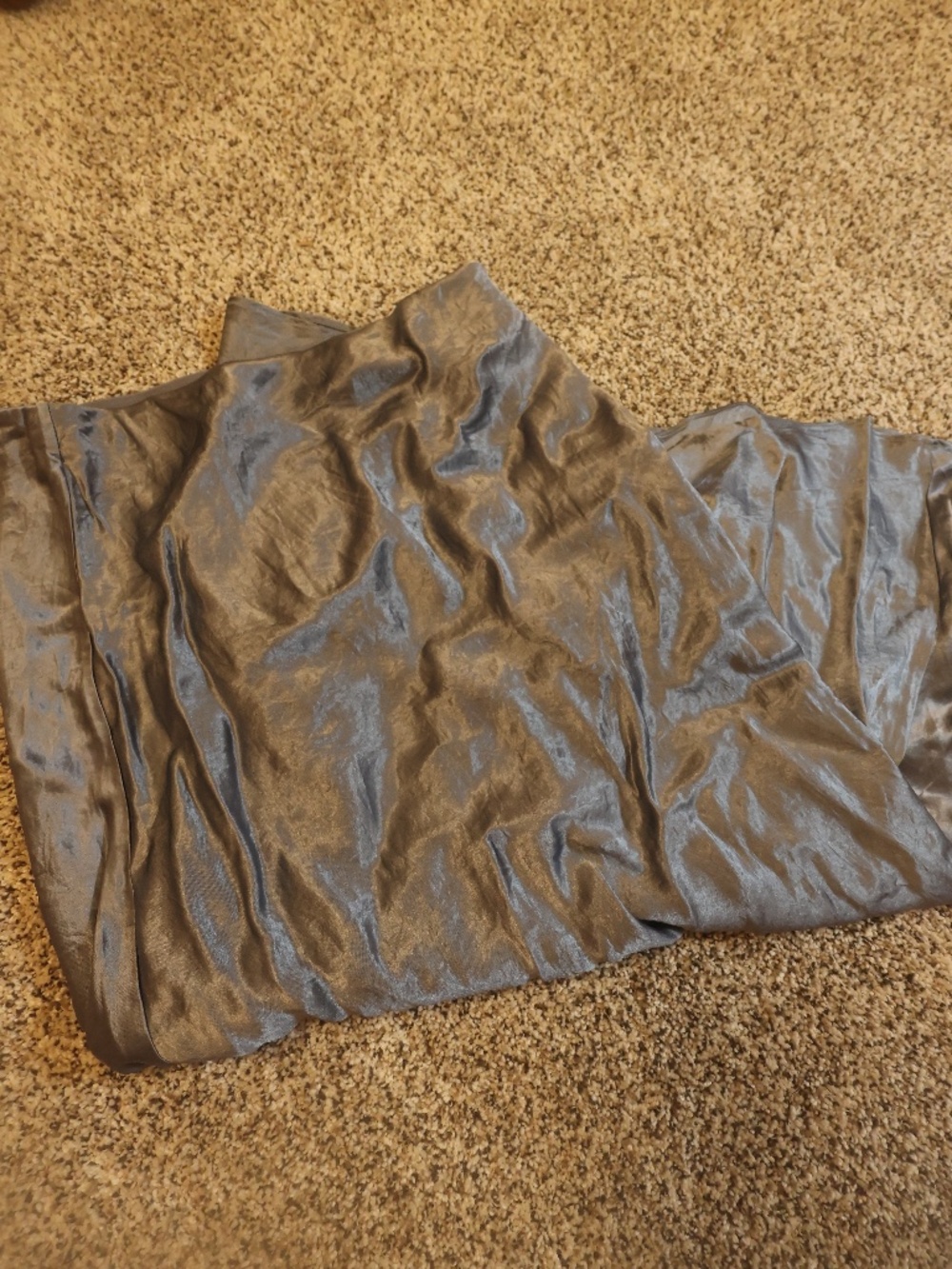 long silver skirt